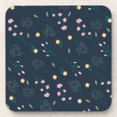 Blume-Muster Frühjahr floralen harten Kunststoff Getränkeuntersetzer (Vorderseite)