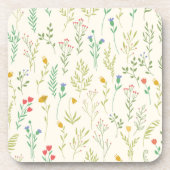 Blume-Muster Frühjahr floralen harten Kunststoff Getränkeuntersetzer (Vorderseite)