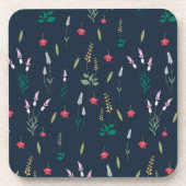 Blume-Muster Frühjahr floralen harten Kunststoff Getränkeuntersetzer (Vorderseite)