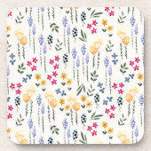 Blume-Muster Frühjahr floralen harten Kunststoff Getränkeuntersetzer (Vorderseite)