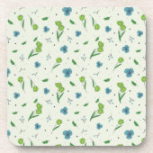 Blume-Muster Frühjahr floralen harten Kunststoff Getränkeuntersetzer (Vorderseite)