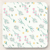 Blume-Muster Frühjahr floralen harten Kunststoff Getränkeuntersetzer (Vorderseite)