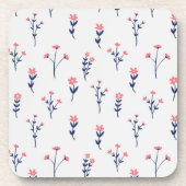 Blume-Muster Frühjahr floralen harten Kunststoff Getränkeuntersetzer (Vorderseite)