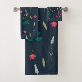 Blume Muster Frühjahrsmuster Badhandtuch Set