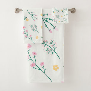 Blume Muster Frühjahrsmuster Badhandtuch Set