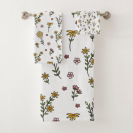 Blume Muster Frühjahrsmuster Badhandtuch Set