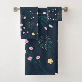 Blume Muster Frühjahrsmuster Badhandtuch Set