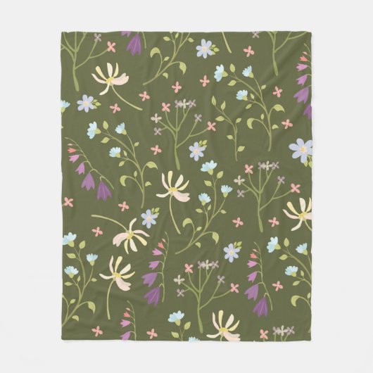 Blume Muster Frühjahrsmuster Fleecedecke (Vorderseite)