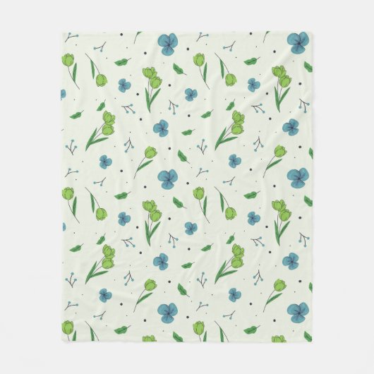 Blume Muster Frühjahrsmuster Fleecedecke (Vorderseite)