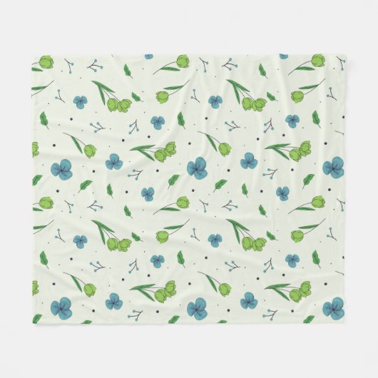 Blume Muster Frühjahrsmuster Fleecedecke (Vorderseite (Horizontal))