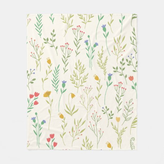 Blume Muster Frühjahrsmuster Fleecedecke (Vorderseite)