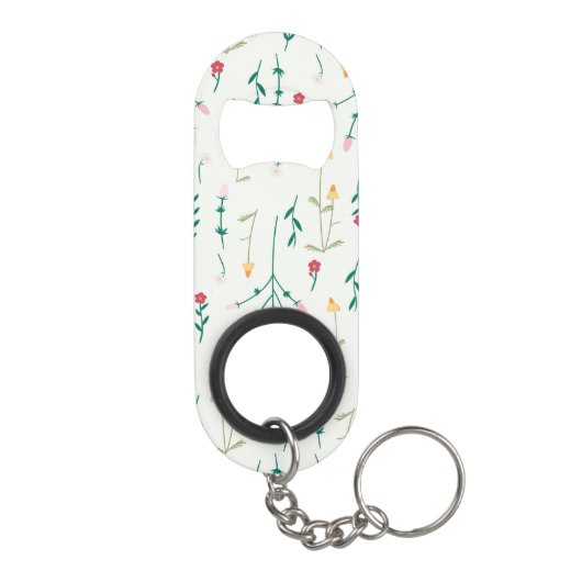 Blume Muster Frühjahrsmuster Mini Flaschenöffner (Rückseite)