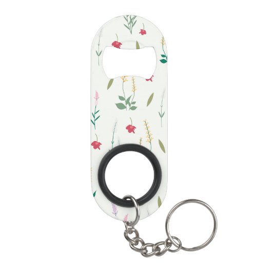 Blume Muster Frühjahrsmuster Mini Flaschenöffner (Rückseite)