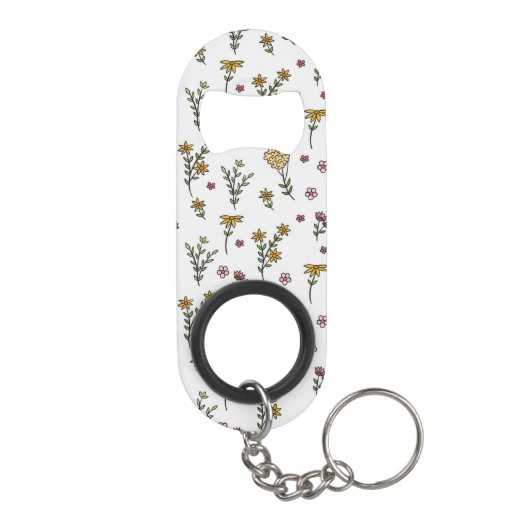 Blume Muster Frühjahrsmuster Mini Flaschenöffner (Rückseite)