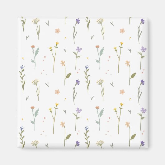 Blume Muster Frühjahrsplatz Magnet (Vorne)