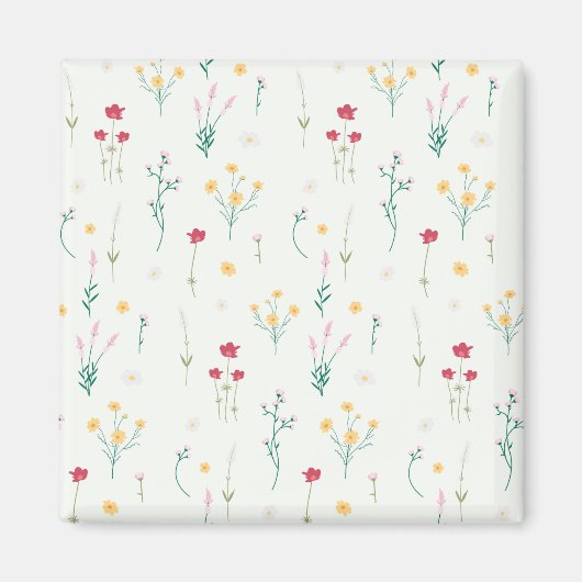 Blume Muster Frühjahrsplatz Magnet (Vorne)