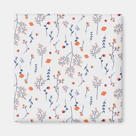 Blume Muster Frühjahrsplatz Magnet (Vorne)