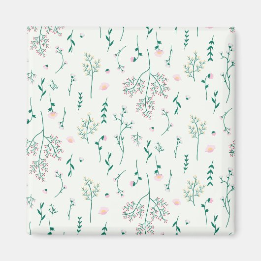 Blume Muster Frühjahrsplatz Magnet (Vorne)