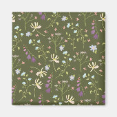 Blume Muster Frühjahrsplatz Magnet (Vorne)