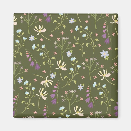 Blume Muster Frühjahrsplatz Magnet (Vorne)