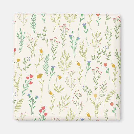 Blume Muster Frühjahrsplatz Magnet (Vorne)