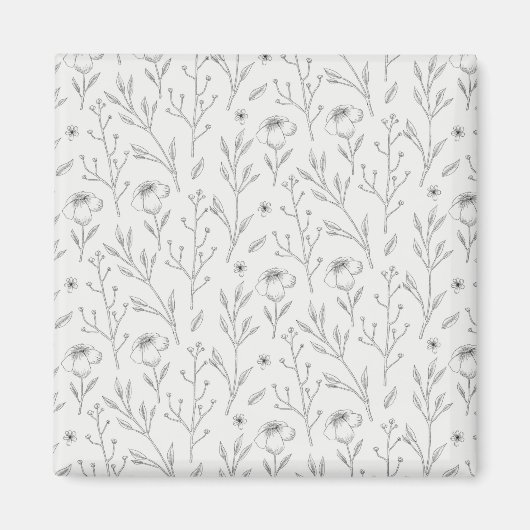 Blume Muster Frühjahrsplatz Magnet (Vorne)