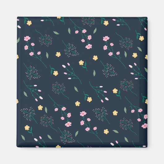 Blume Muster Frühjahrsplatz Magnet (Vorne)