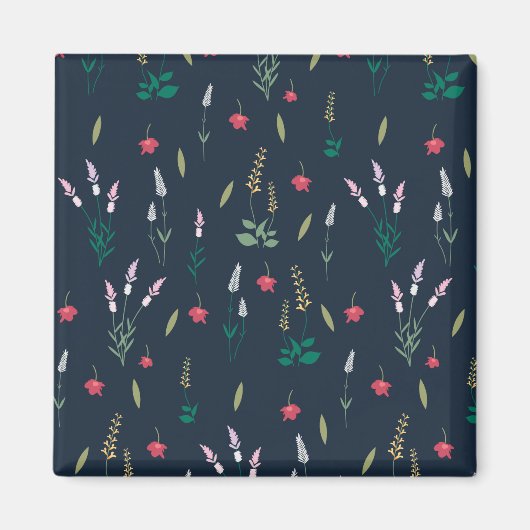 Blume Muster Frühjahrsplatz Magnet (Vorne)