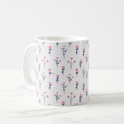 Blume Muster Frühling florale Klassik Kaffeetasse (Vorderseite Links)