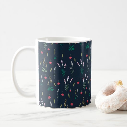 Blume Muster Frühling florale Klassik Kaffeetasse (Mit Donut)