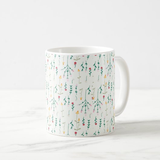 Blume Muster Frühling florale Klassik Kaffeetasse (VorderseiteRechts)