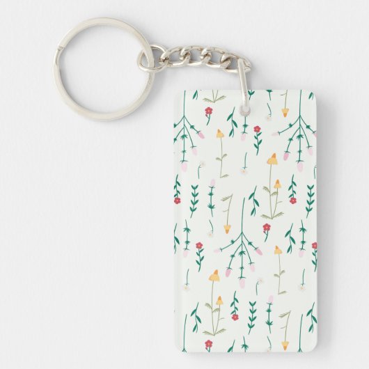 Blume-Muster-Frühling floralen Acryl Schlüsselanhänger (Vorderseite)