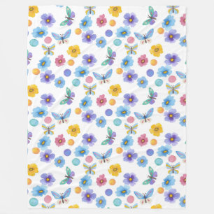 Blume-Muster für Aquarellkinder Fleecedecke