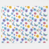Blume-Muster für Aquarellkinder Fleecedecke (Vorderseite (Horizontal))