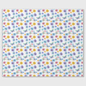 Blume-Muster für Aquarellkinder Geschenkpapier (Flach)