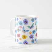 Blume-Muster für Aquarellkinder Kaffeetasse (Vorderseite Links)