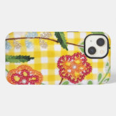 Blume-Muster für Gingham iPhone Hülle (Rückseite (Horizontal))
