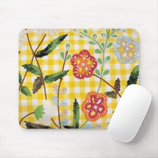 Blume-Muster für Gingham Mousepad (Mit Mouse)