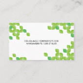 Blume | Muster für grünes Leder Visitenkarte (Rückseite)