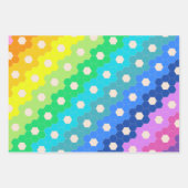 Blume-Muster für Hell-Regenbogen Geometric Hexagon Geschenkpapier Set (Vorderseite 2)