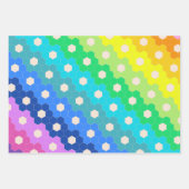 Blume-Muster für Hell-Regenbogen Geometric Hexagon Geschenkpapier Set (Vorderseite)