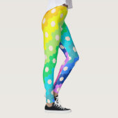 Blume-Muster für Hell-Regenbogen Geometric Hexagon Leggings (Rechts)