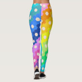 Blume-Muster für Hell-Regenbogen Geometric Hexagon Leggings (Rückseite)