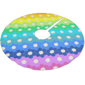 Blume-Muster für Hell-Regenbogen Geometric Hexagon Polyester Weihnachtsbaumdecke (Schrägansicht)