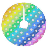 Blume-Muster für Hell-Regenbogen Geometric Hexagon Polyester Weihnachtsbaumdecke (Vorderseite)