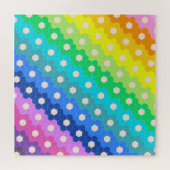 Blume-Muster für Hell-Regenbogen Geometric Hexagon Puzzle (Horizontal)