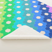Blume-Muster für Hell-Regenbogen Geometric Hexagon Sherpadecke (3/4)