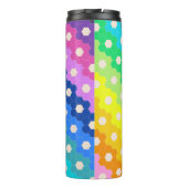 Blume-Muster für Hell-Regenbogen Geometric Hexagon Thermosbecher (Rückseite)