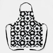 Blume-Muster für Schwarzweiß-Diamant-Karo Schürze (Vorderseite)