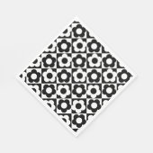Blume-Muster für Schwarzweiß-Diamant-Karo Serviette (Ecke)